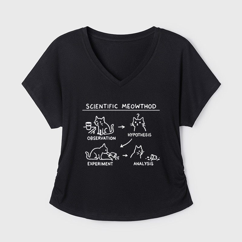 Scientific Meowthod Geek Dolman Sleeve V-Neck Shirt
