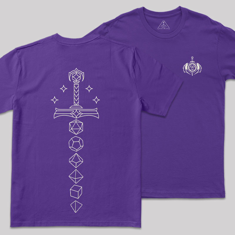 The Sword of Dice Front and Back Printing Geek T-Shirt