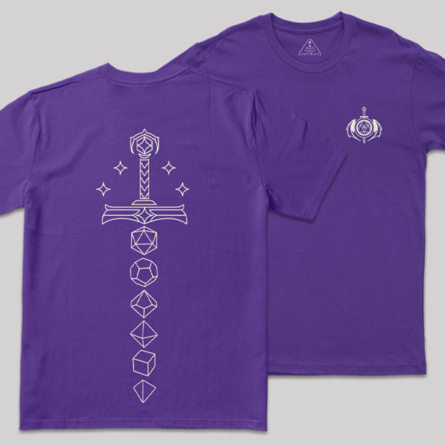 The Sword of Dice Front and Back Printing Geek T-Shirt