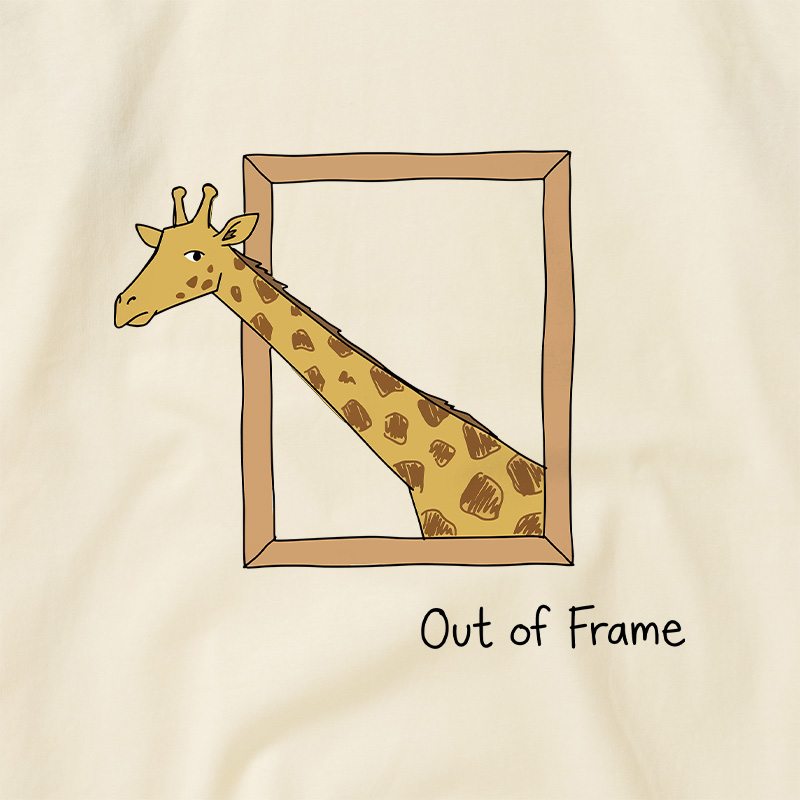 Out of Frame Long Neck Giraffe Geek Retro Raglan T-Shirt