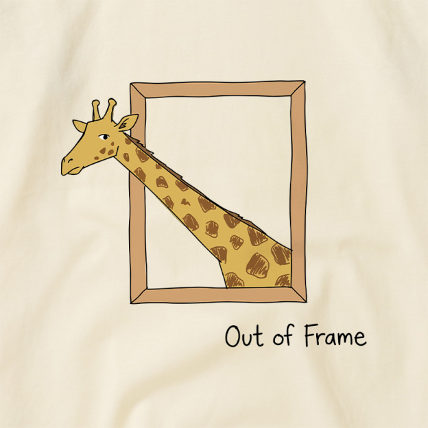 Out of Frame Long Neck Giraffe Geek Retro Raglan T-Shirt