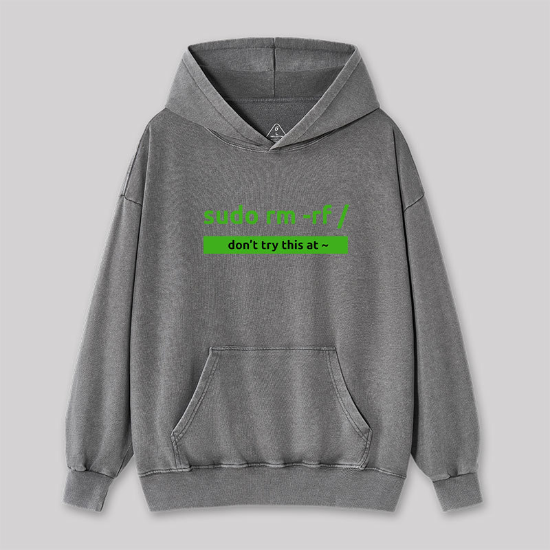 Sudo Linux Programming Command Washed Hoodie