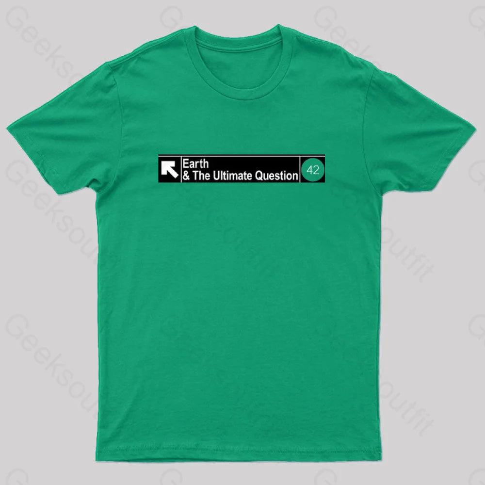 Earth&The Ultimate Question Geek T-Shirt Green / S