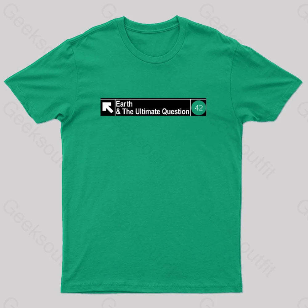 Earth&The Ultimate Question Geek T-Shirt Green / S