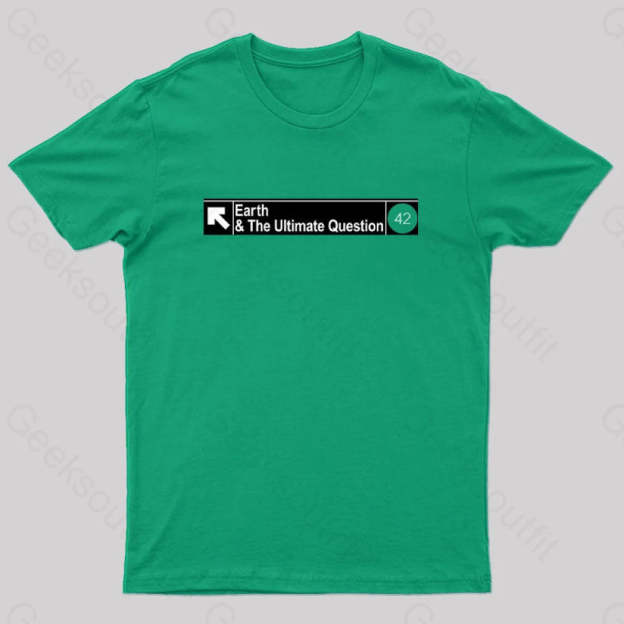 Earth&The Ultimate Question Geek T-Shirt Green / S