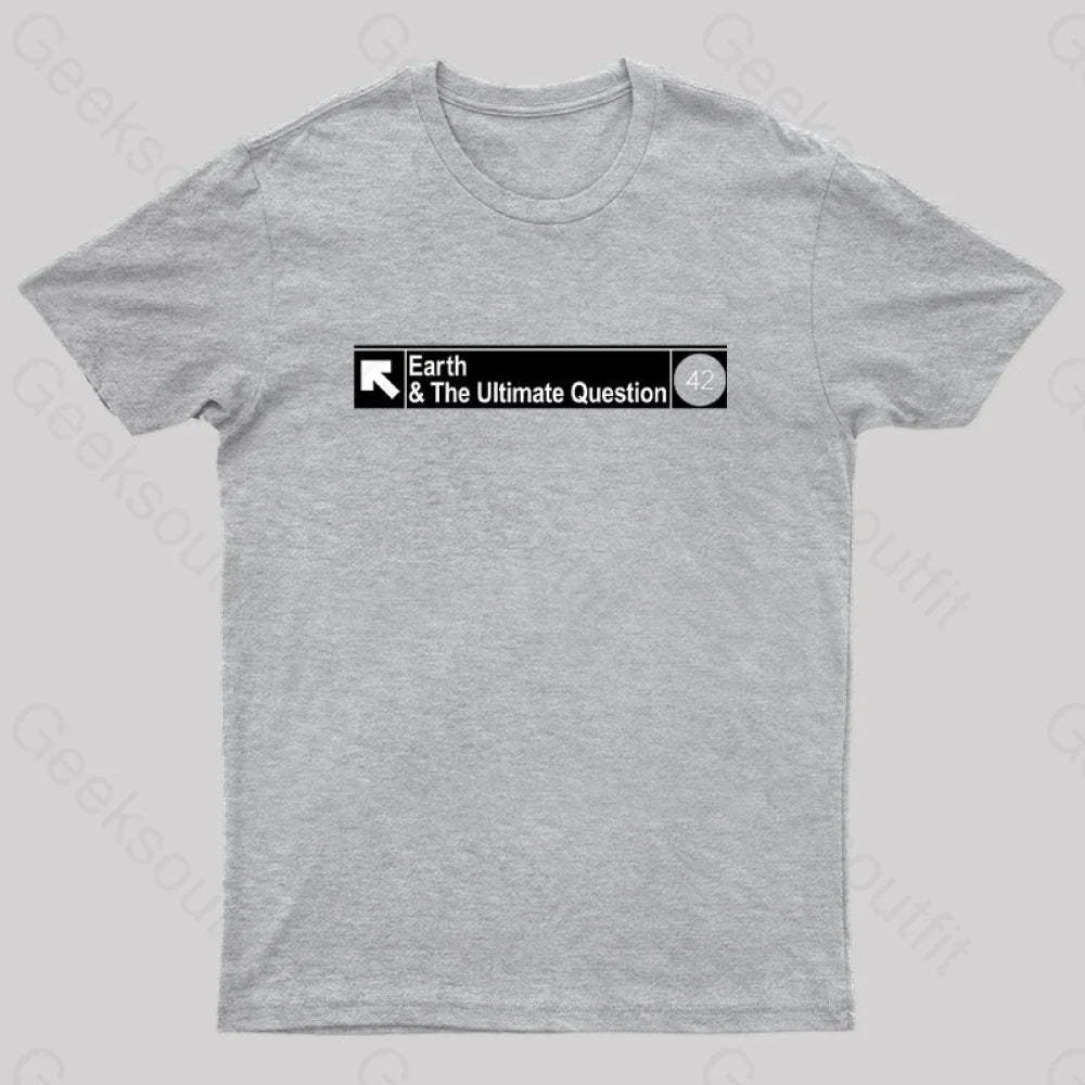 Earth&The Ultimate Question Geek T-Shirt Grey / S