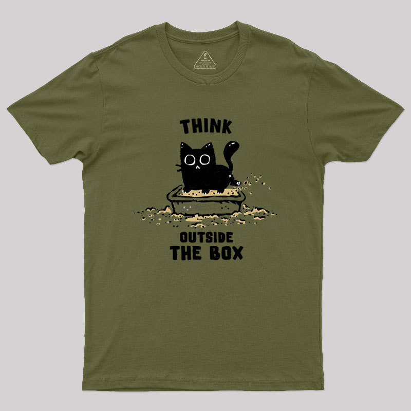 Geeksoutfit Think Outside The Cat Box Geek T-Shirt for Sale