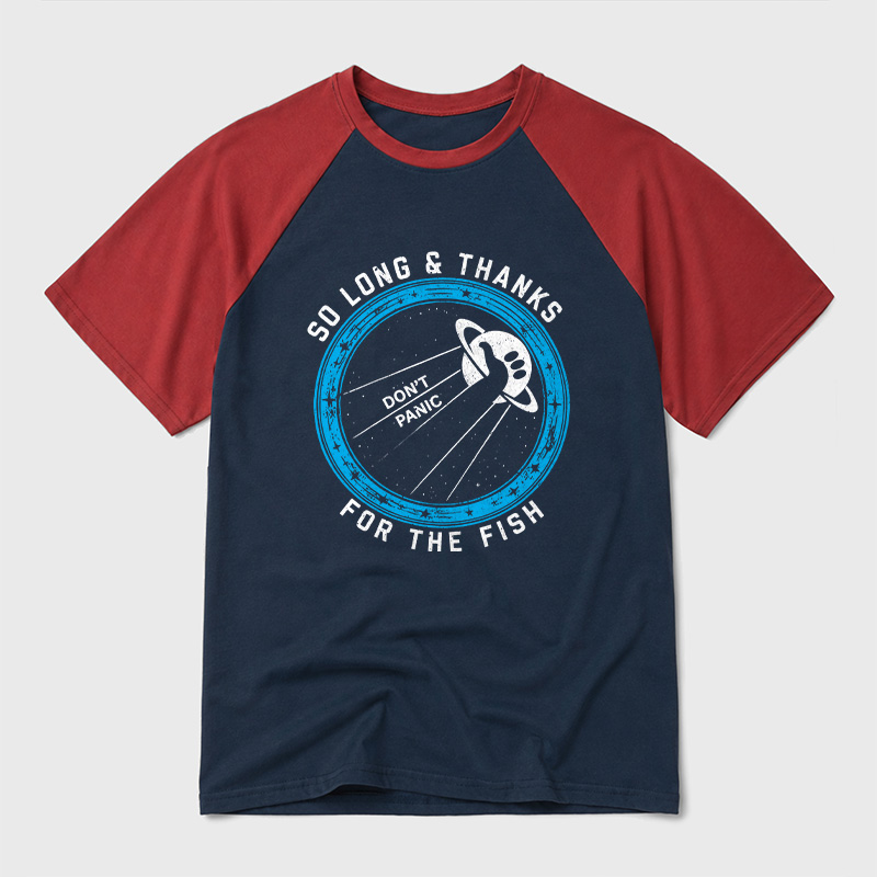 So Long Thanks For The Fish Geek Retro Raglan T-Shirt