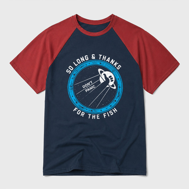 So Long Thanks For The Fish Geek Retro Raglan T-Shirt