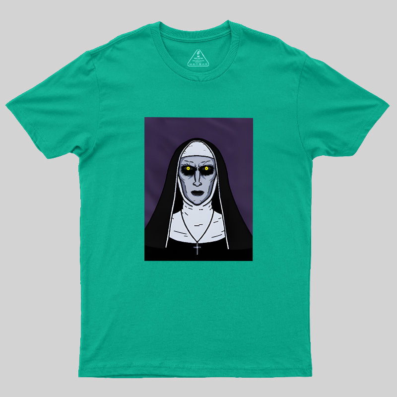 Macabre Nun Dark Horror Cartoon Geek T-Shirt