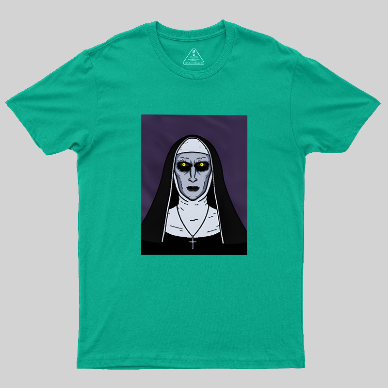 Macabre Nun Dark Horror Cartoon Geek T-Shirt