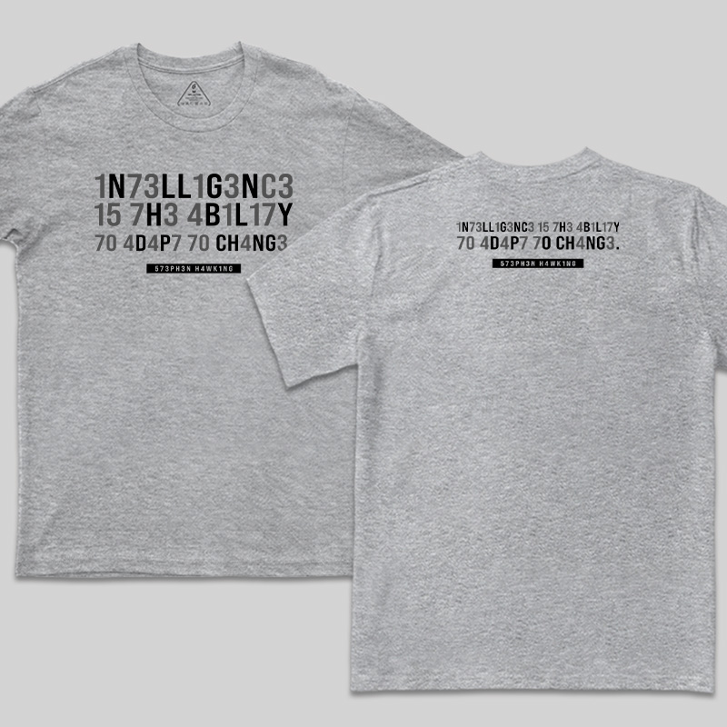Intelligence-Stephen Hawking Science Nerd Front and Back Printed T-Shirt