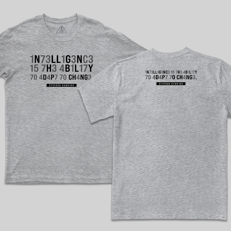 Intelligence-Stephen Hawking Science Nerd Front and Back Printed T-Shirt