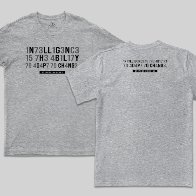 Intelligence-Stephen Hawking Science Nerd Front and Back Printed T-Shirt