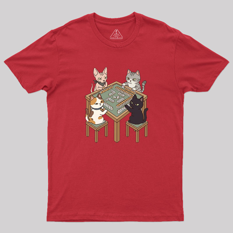 Cat Mahjong Geek T-Shirt