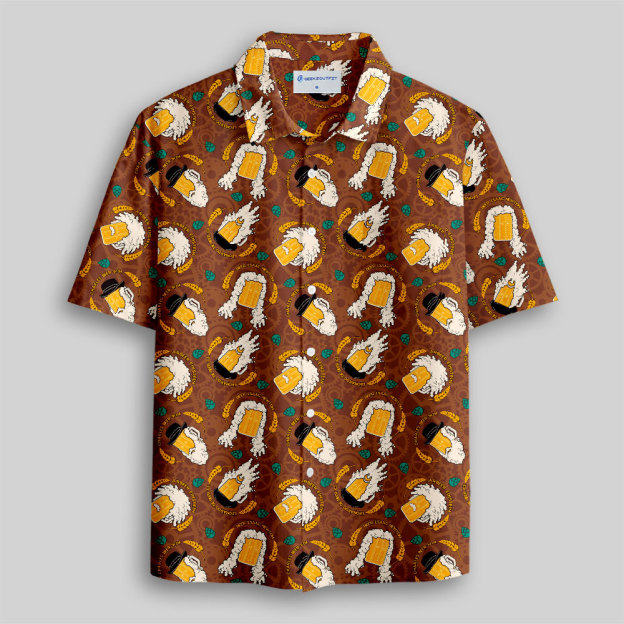World Celebrities Beer Funny Button Up Pocket Shirt