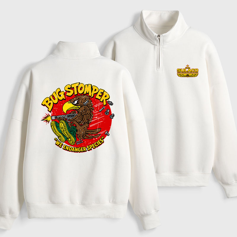 Bug Stomper Alien Geek Fleece Quarter-Zip Pollover