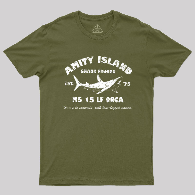 Amity Island Shark Fishing Est 1975 Geek T-Shirt