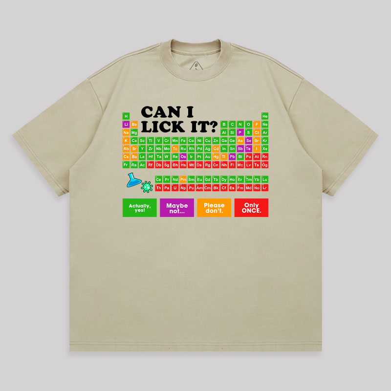 Can I Lick It Periodic Table Unisex Oversized T-shirt