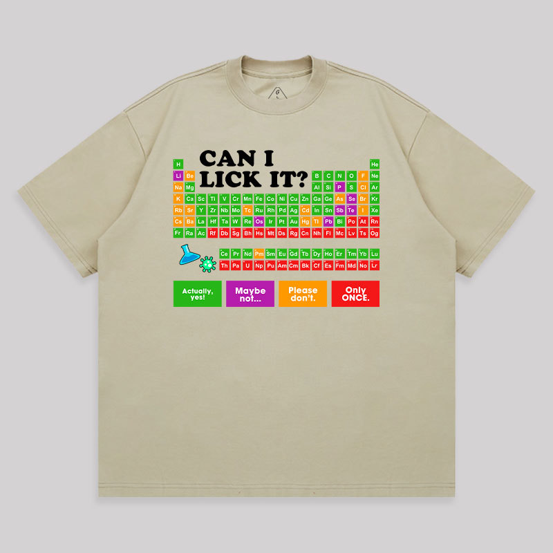 Can I Lick It Periodic Table Unisex Oversized T-shirt