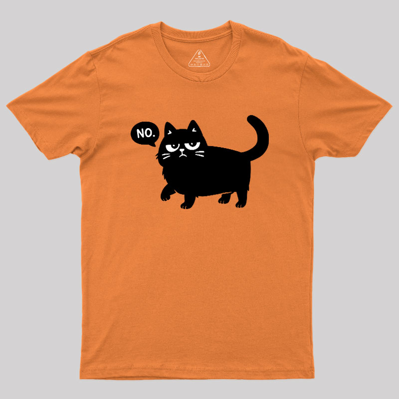 Black Cat Says No Geek T-Shirt