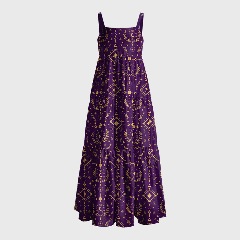 Mystic Night Constellations Geek Tiered Cami Maxi Dress