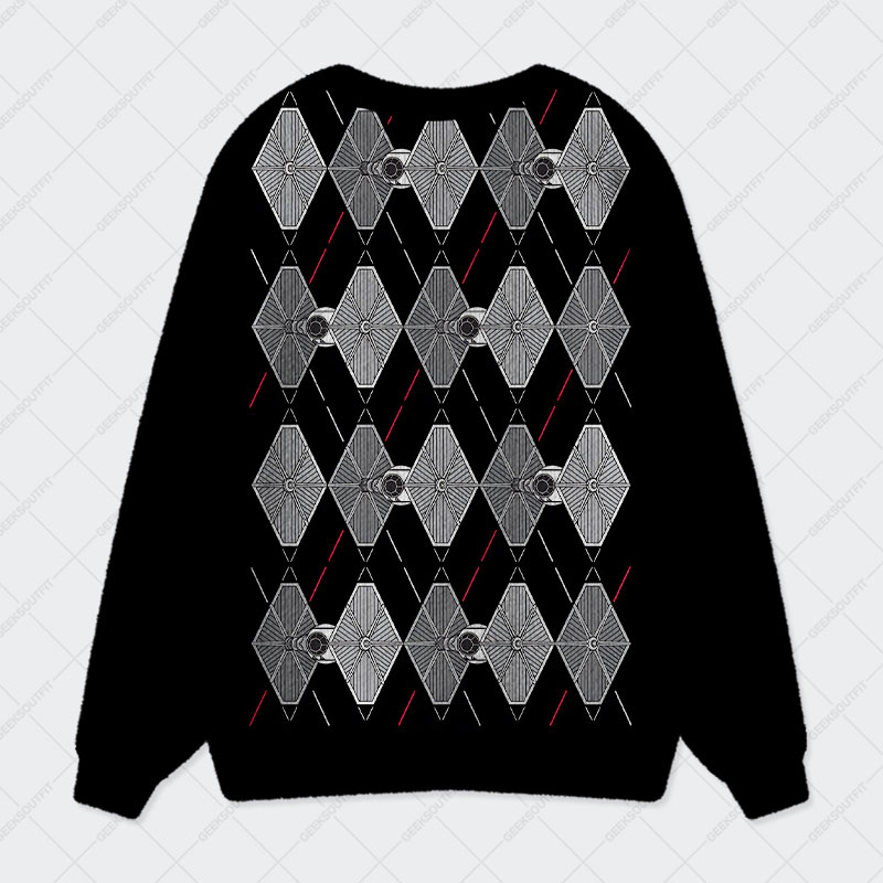 Tie Spaceship Geek Ugly Cardigan Sweaters 