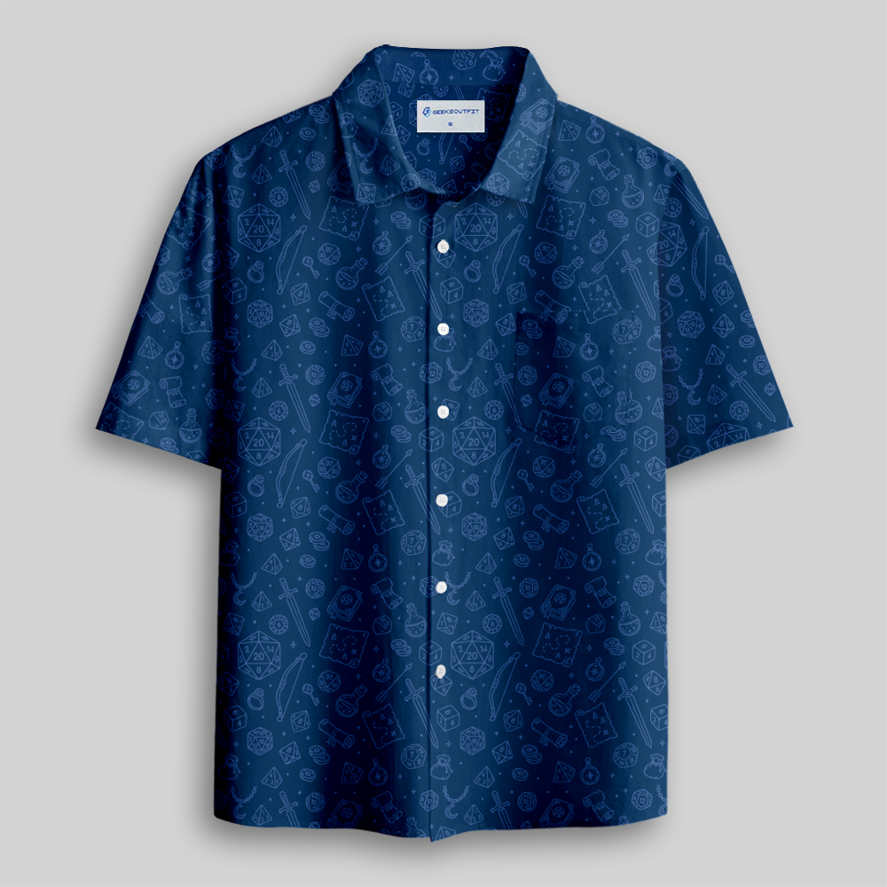 Midnight Quest Blueprint Button Up Pocket Shirt