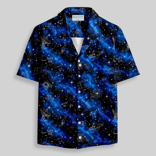 Nebula Space Astrophysics Constellation Button Up Pocket Shirt