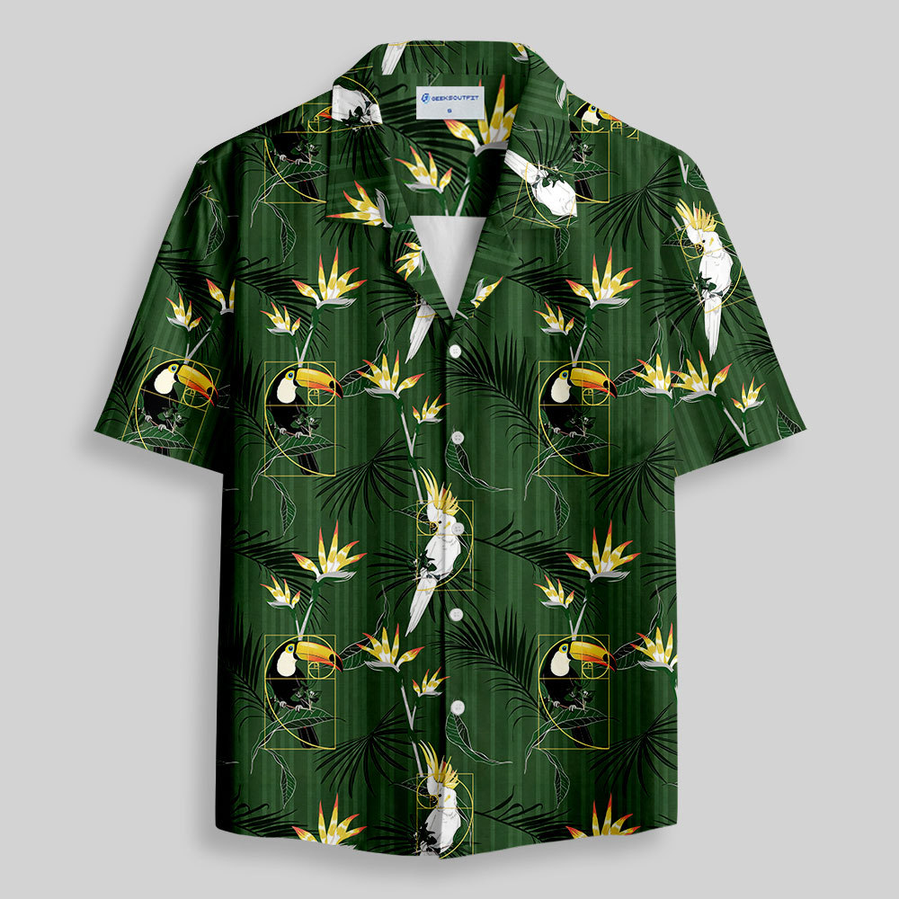 Fibonacci Parrot Button Up Pocket Shirt