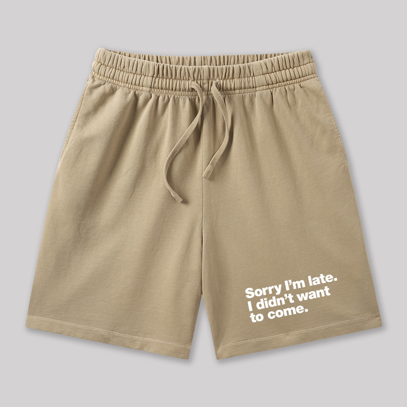 I Didn't Want to Come Geeky Washed Shorts
