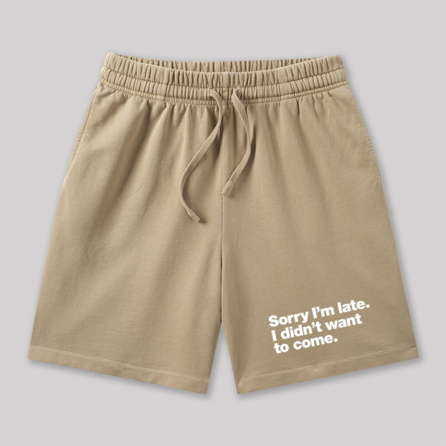 I Didn't Want to Come Geeky Washed Shorts