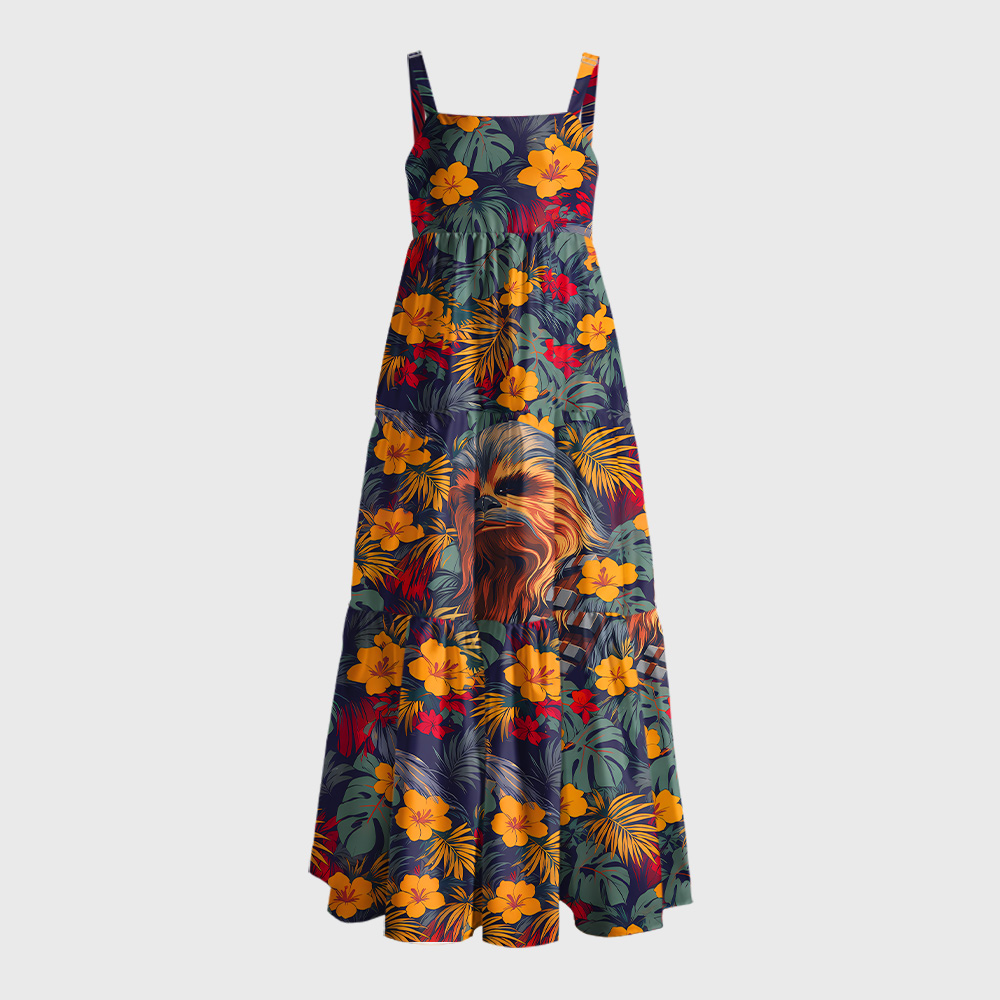 Chewie Flowers and Trees From Geek Tiered Cami Maxi Dress