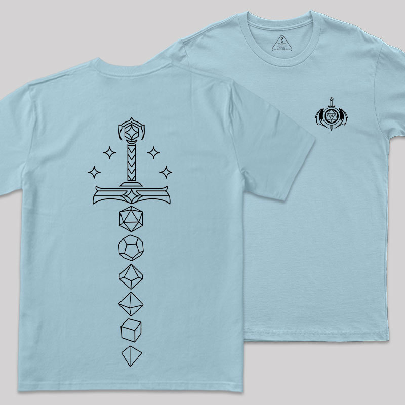The Sword of Dice Front and Back Printing Geek T-Shirt