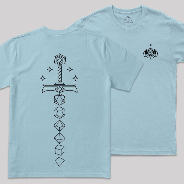 The Sword of Dice Front and Back Printing Geek T-Shirt