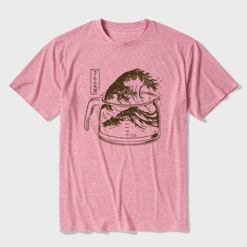The Great Wave Of Caffeine Ultra Soft Heather Tee