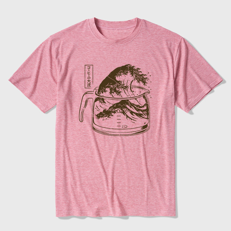 The Great Wave Of Caffeine Ultra Soft Heather Tee