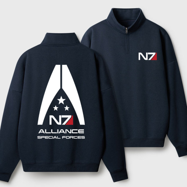 Video Games N7 Geek Fleece Quarter-Zip Pollover