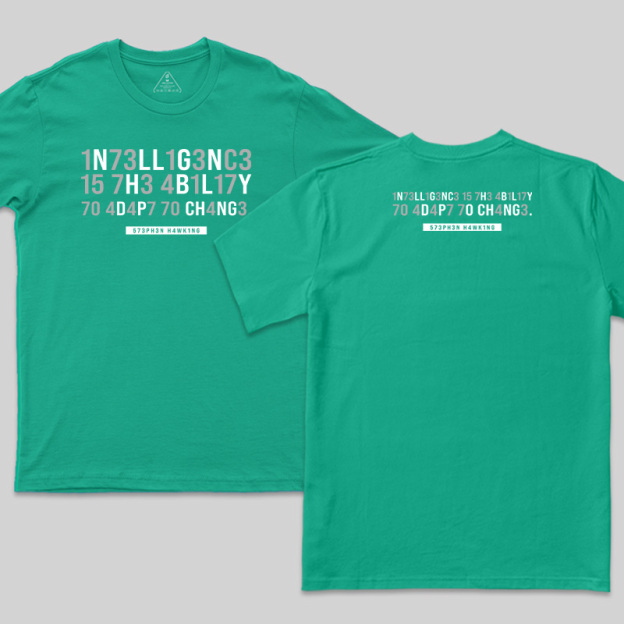 Intelligence-Stephen Hawking Science Nerd Front and Back Printed T-Shirt