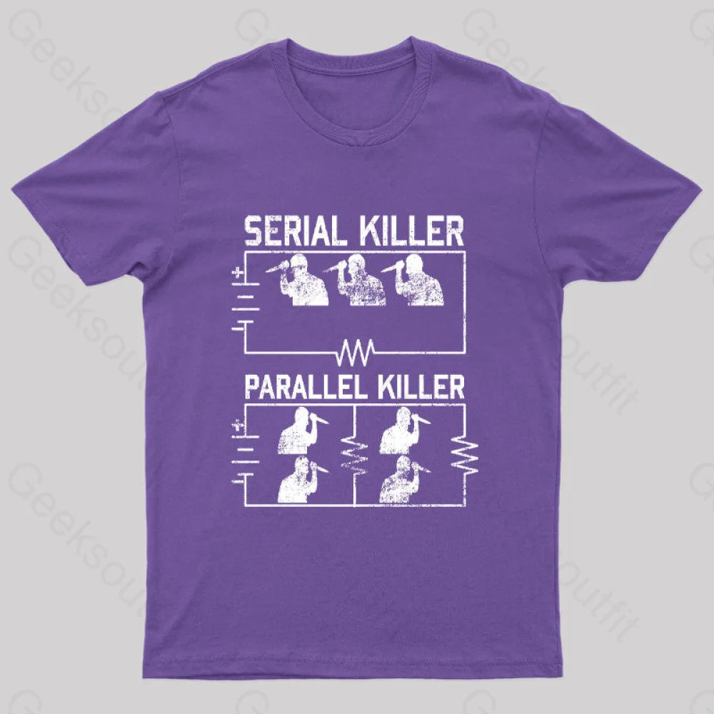 Electrical Circuit Serial Parallell Killer Geek T-Shirt Purple / S