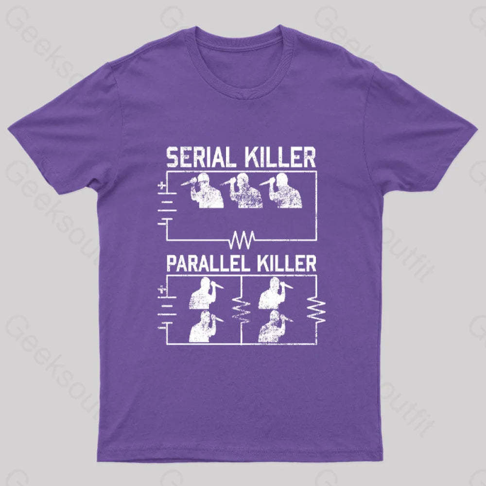 Electrical Circuit Serial Parallell Killer Geek T-Shirt Purple / S