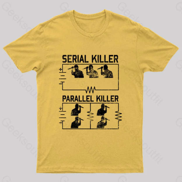 Electrical Circuit Serial Parallell Killer Geek T-Shirt Yellow / S