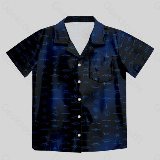 Electronic Component Black Button Up Pocket Shirt - Geeksoutfit