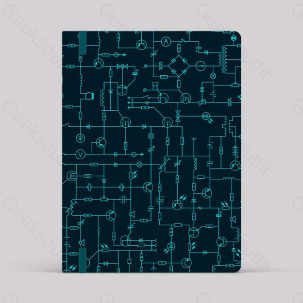 Electronic Components Arrow Dark Blue Notebook