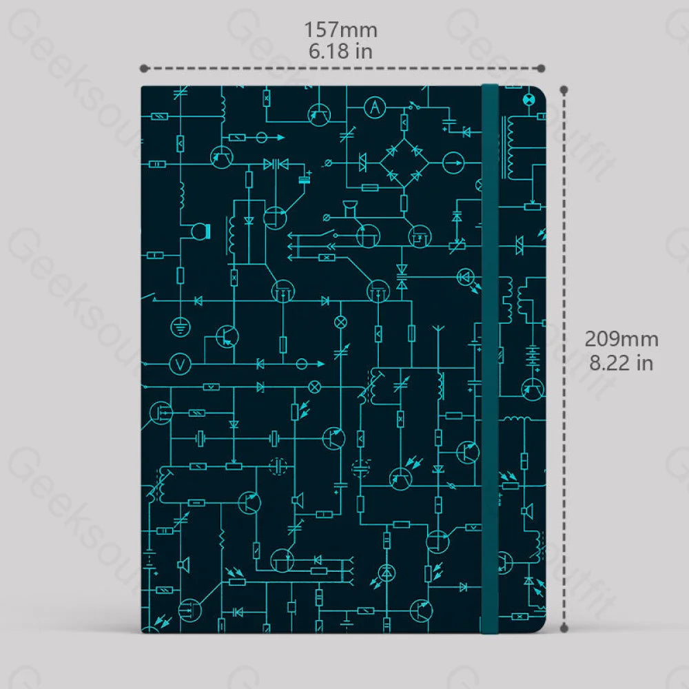 Electronic Components Arrow Dark Blue Notebook Lined