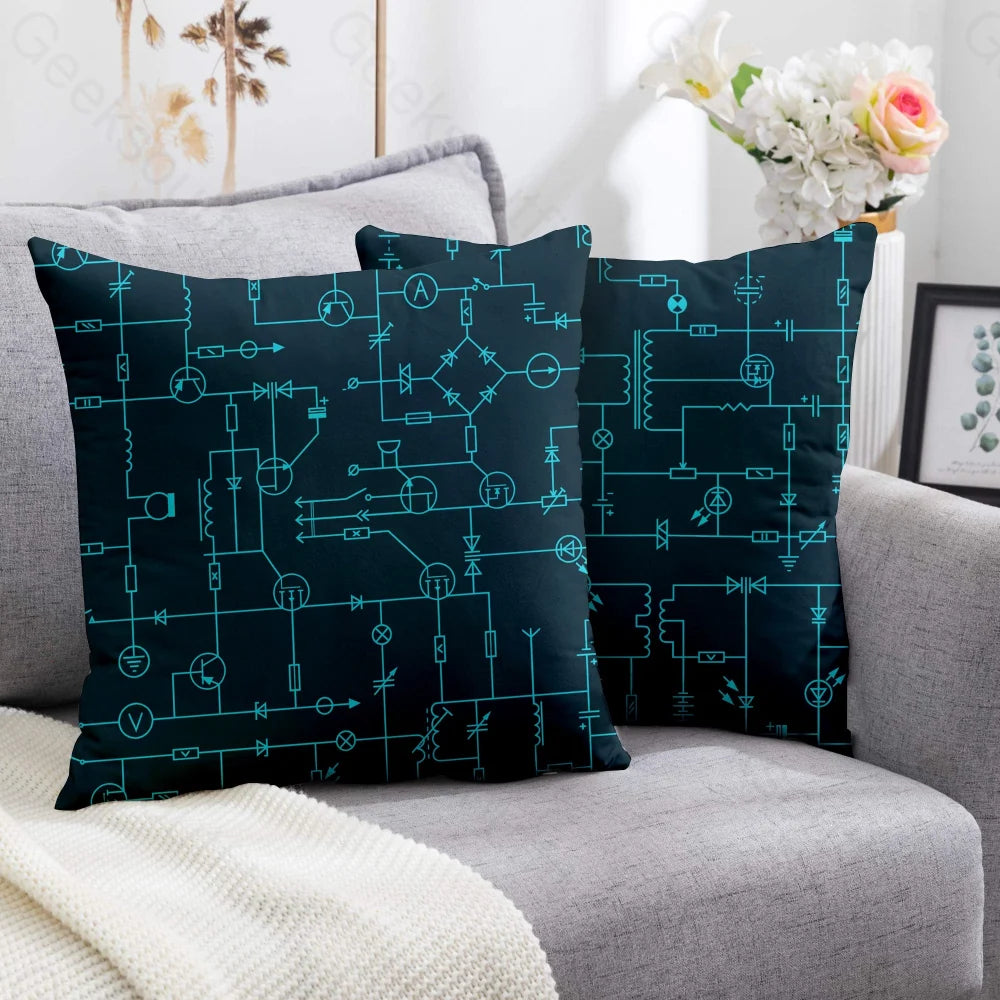 Electronic Components Arrow Dark Blue Pillowcase