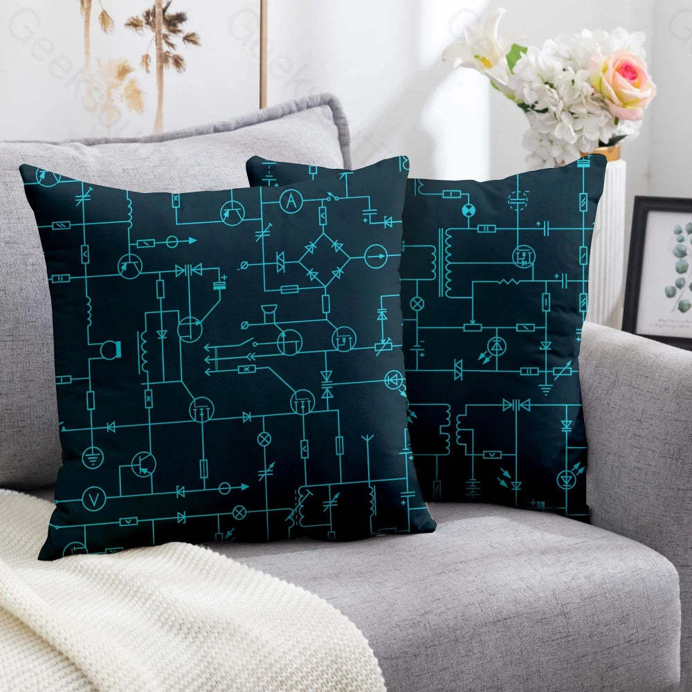 Electronic Components Arrow Dark Blue Pillowcase