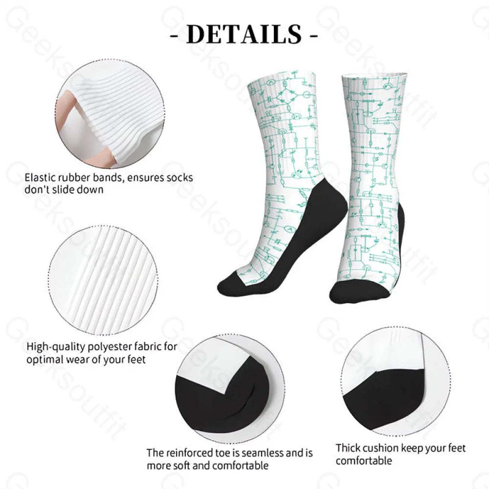 Electronic Components Arrow White Men’s Socks