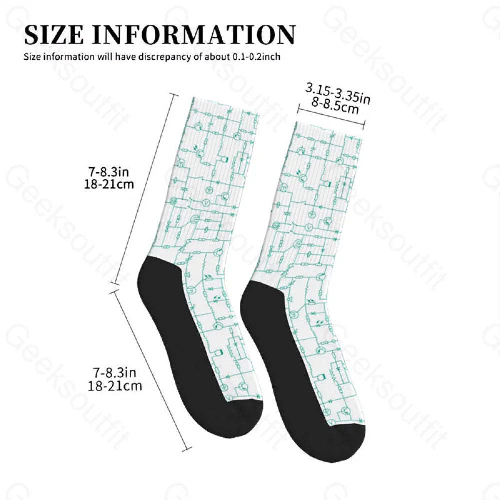 Electronic Components Arrow White Men’s Socks