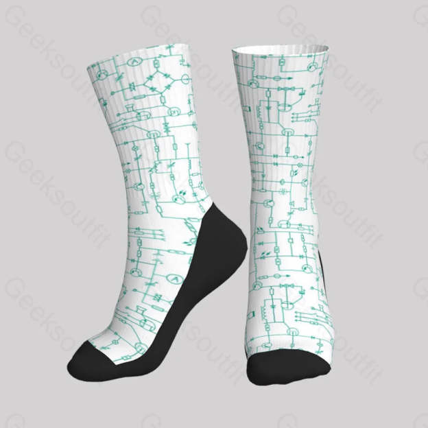 Electronic Components Arrow White Men’s Socks